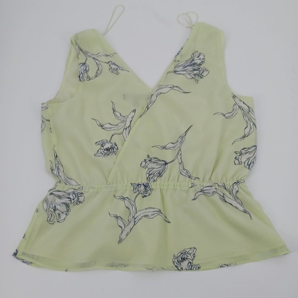WOMENS BANANA REPUBLIC PETITE SMALL YELLOW FLORAL TOP - Picture 11 of 14